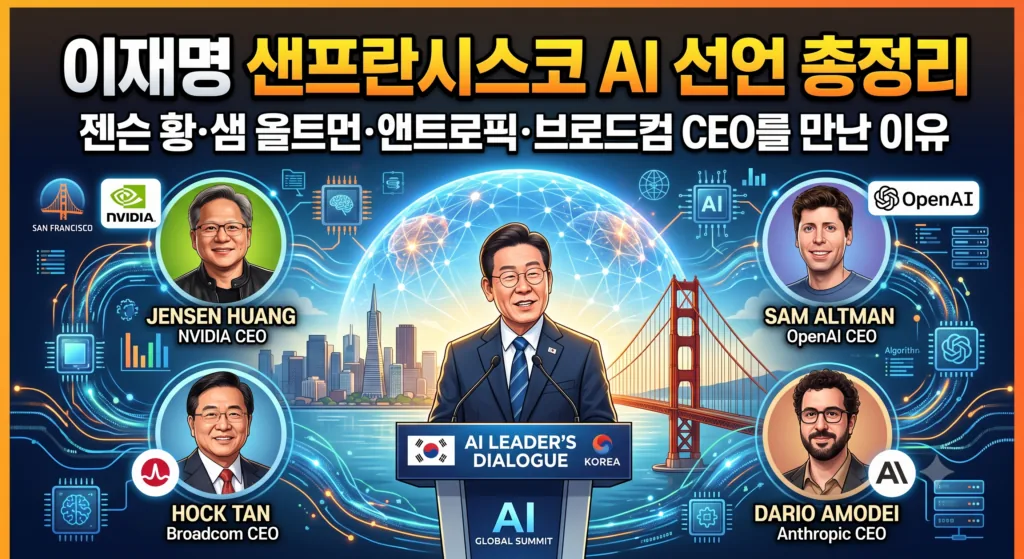 이재명 샌프란시스코 AI 선언 총정리|젠슨 황·샘 올트먼·앤트로픽·브로드컴 CEO를 만난 이유